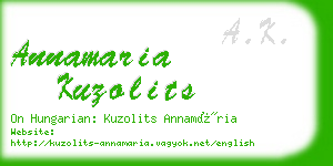 annamaria kuzolits business card